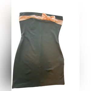 SHEIN Black and Pink Strapless Bodycon Dress